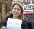 Cintia with Driving test pass certificate